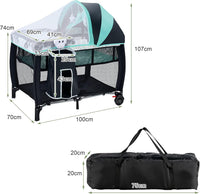 BABY JOY Portable Baby Bassinets, 3-in-1 Foldable Baby Portacot w/Canopy & Detachable Net