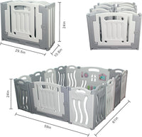Foldable Baby playpen Baby Folding Play Pen Kids Activity Centre Safety Play Yard(Ocean Theme)