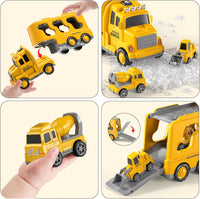 5-in-1 Construction Truck for 3-9 Year Old Boys and Girls - Friction Power Vehicle