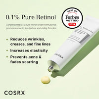 COSRX Retinol 0.1% Cream, 0.67 Oz, Anti-aging Eye & Neck Cream with Retinoid Treatment