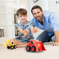 BEESTECH Construction Toys, Friction Powered Excavator Toy and Construction Loader Toy, Beach Sand Toys, Construction Truck Vehicles, Sandbox Toys for 3, 4, 5 Years Old Boys Kids Girls (2 Pack)