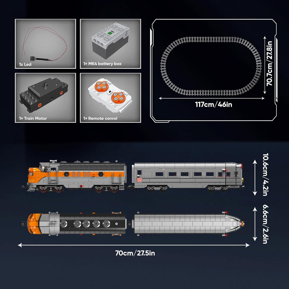 Mould King 12018 Train Building Block Model, MOC Building Set to Build, Gift Toy for Kids Age 8+