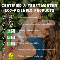Eco by Naty Flushable Baby Wipes - Compostable and Plant-Based Wipes, Chemical-Free and Hypoallergenic Baby Wipes Safe for Baby Sensitive Skin, 56 Wipes Per Pack (3 Pk)