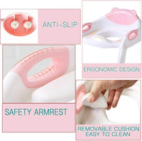 Fedicelly Potty Training Seat Ladder Toddler,Potty Seat Toilet Boys Girls,(Pink)