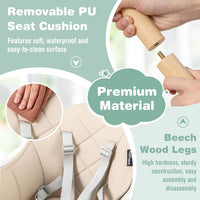 BABY JOY 6-in-1 Convertible Wooden High Chair, Baby High Chair with Double Dishwasher, Beige