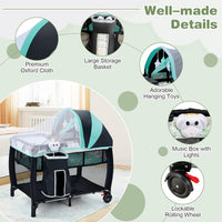 BABY JOY Portable Baby Bassinets, 3-in-1 Foldable Baby Portacot w/Canopy & Detachable Net