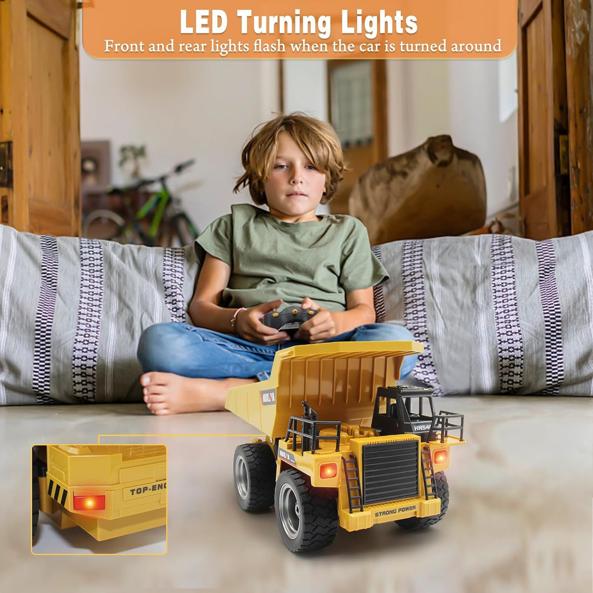 Fisca 6 Ch 2.4G Alloy Remote Control Dump Truck 4 Wheel Driver