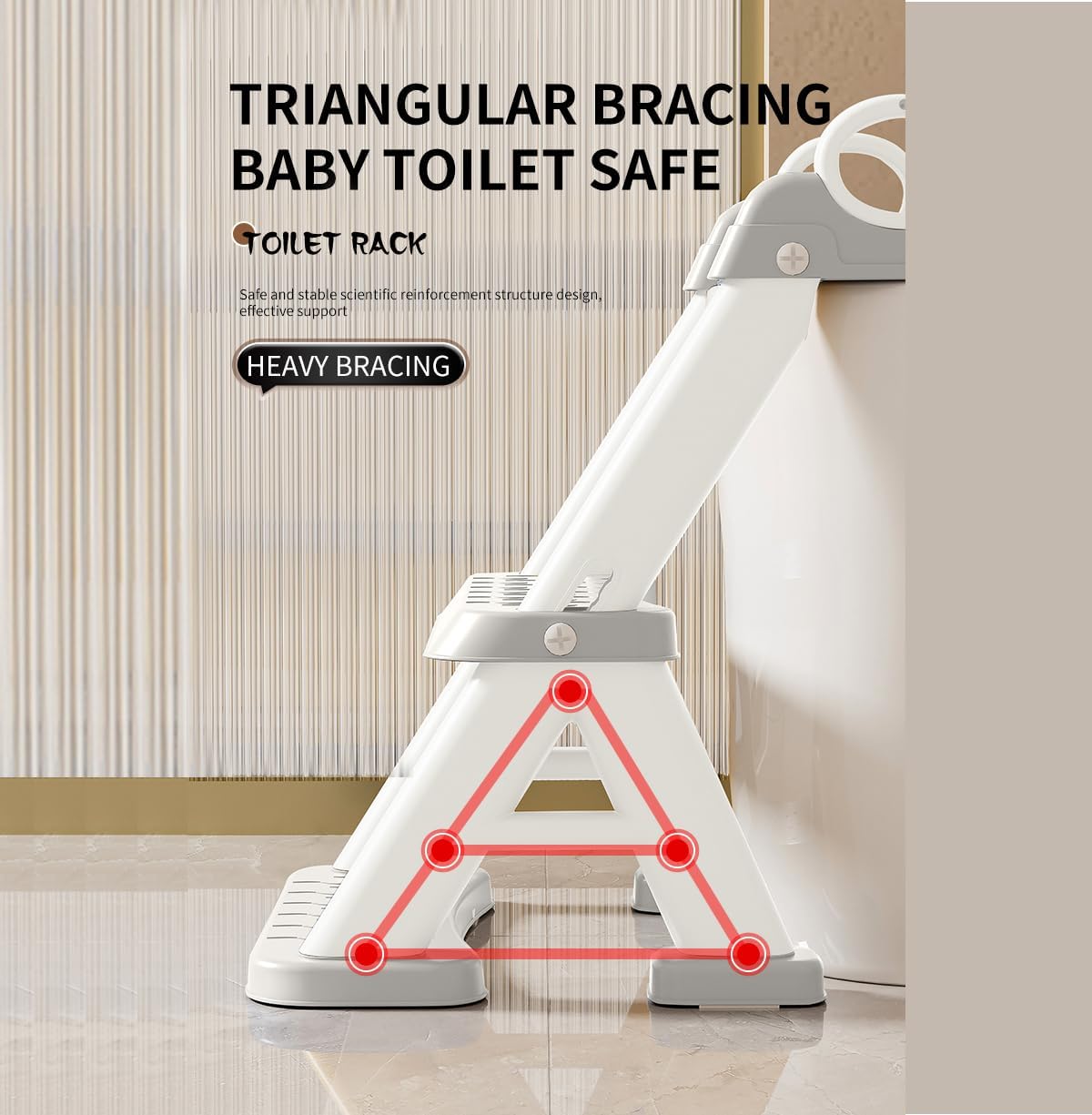Toilet Potty Training Seat with Step Stool Ladder, Comfortable Safe Potty Seat with Anti-Slip Pads Ladder & Bear-Grey