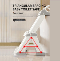 Toilet Potty Training Seat with Step Stool Ladder, Comfortable Safe Potty Seat with Anti-Slip Pads Ladder & Bear-Grey