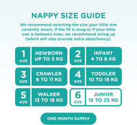 Cuddly Bubs, Size 6 Junior nappies (up to 15-25kg), 114 nappies, One Month Supply