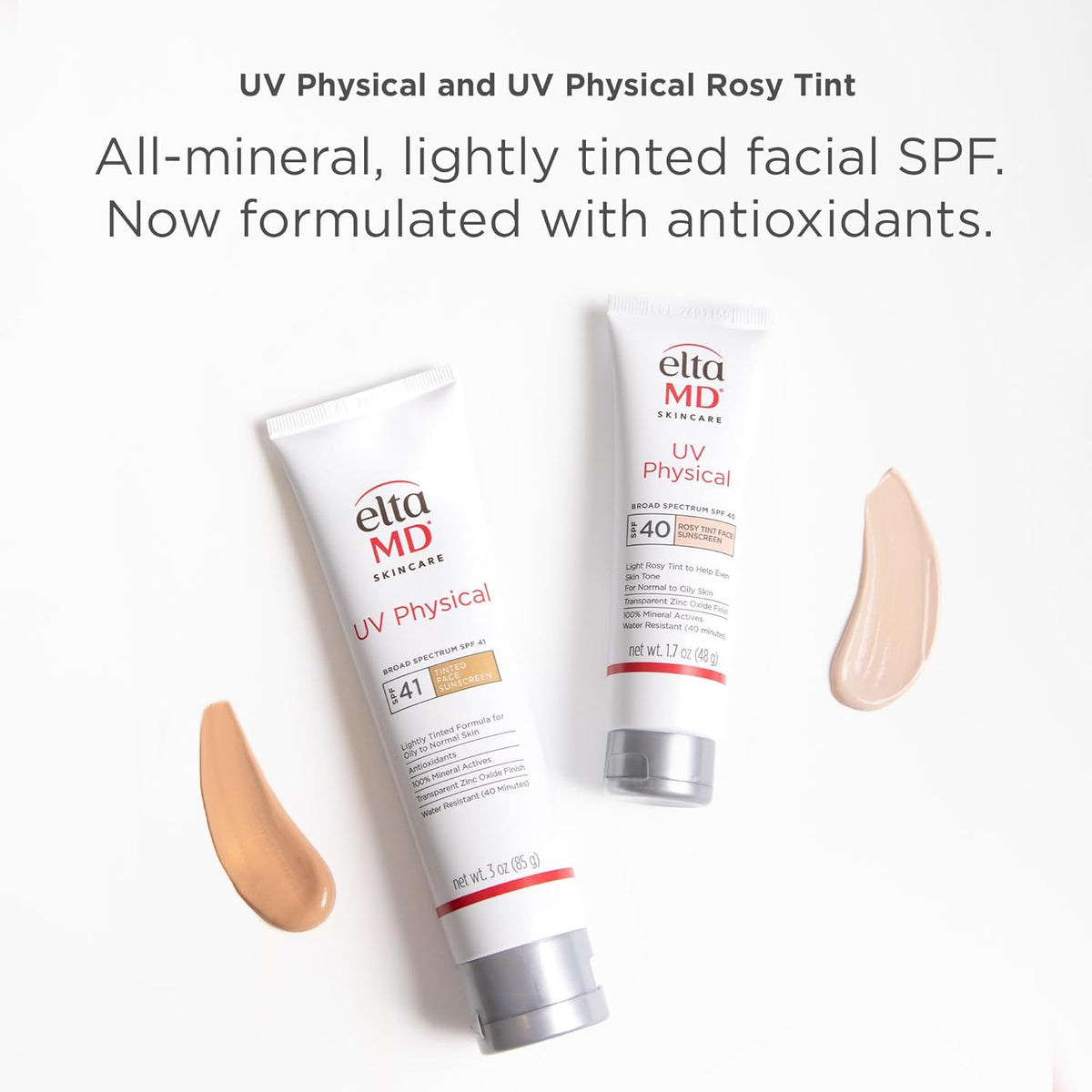 EltaMD UV Physical Tinted Sunscreen for Face, 100% Mineral Active Sunscreen