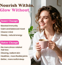 Venture Pal Premium Adaptogenic Mushroom Coffee with Multi Collagen, Lions Mane, Reishi, Chaga, Biotin, Vitamin C – Supports Energy, Focus, Skin, Hair, Nails, Joints, Digestion & Immunity,30 Servings