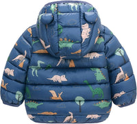 KEOYA Unisex Babies Puffer Jacket Kids Winter Thicken Warm Hooded Coat Lightweight Cartoon Windproof Waterproof Jacket 0-4 Years
