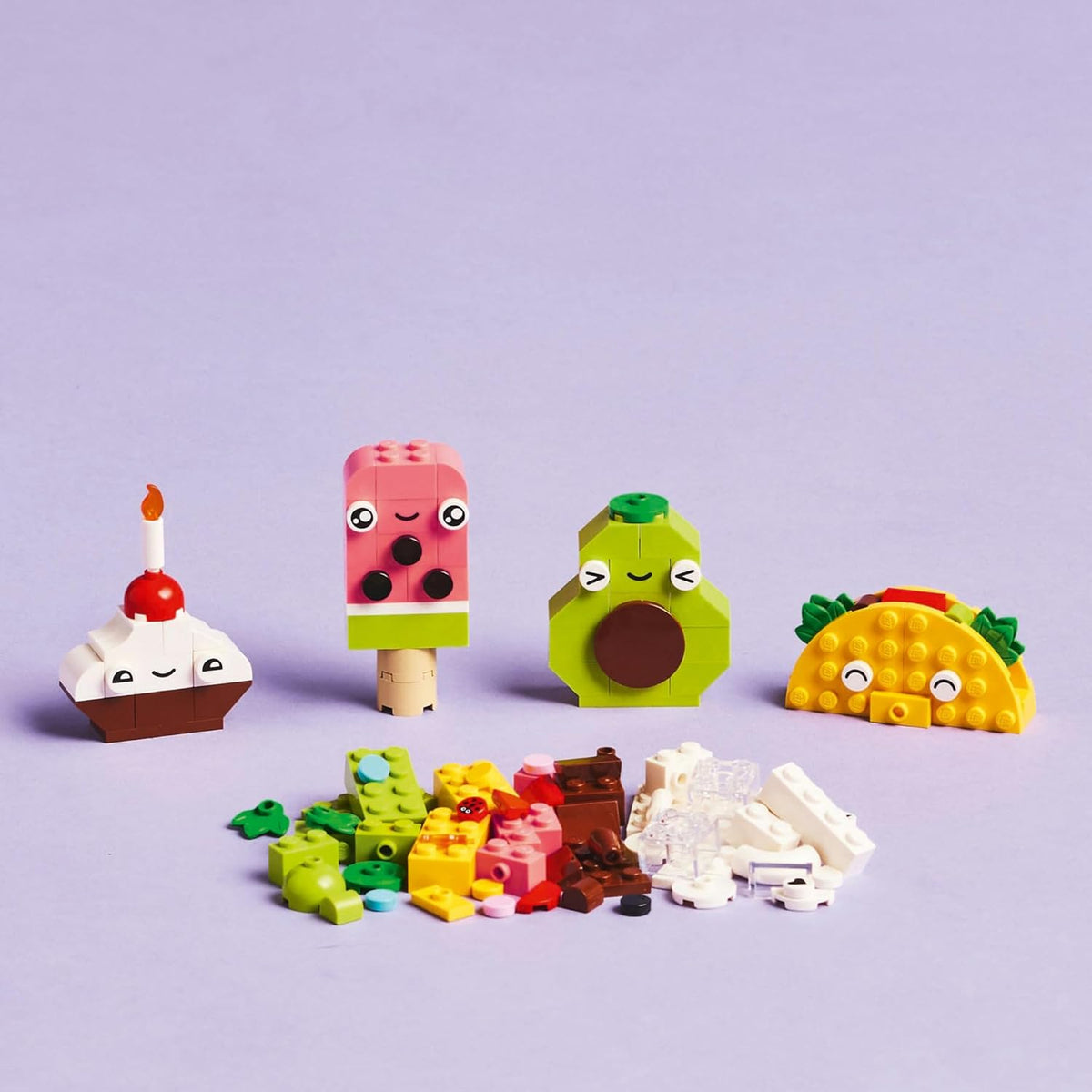 LEGO Classic Creative Food Friends Building Blocks Set, Kids Construction Toy for 4+ Year Old Boys and Girls, incl. Assorted Bricks to Build a Cupcake, Ice Cream & More, Kitchen Food Playset 11039