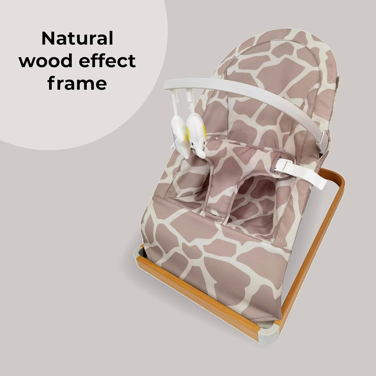 My Babiie Baby Bouncer with Toy Bar – Newborn Ergonomic Bouncer Chair, from Birth to 9 Months (9kg) - Giraffe
