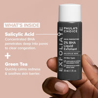 Paula's Choice Skin Perfecting 2% BHA Liquid Salicylic Acid Exfoliant, Gentle Facial Exfoliator for Blackheads, Large Pores, Wrinkles & Fine Lines, Travel Size, 30 mL Bottle