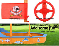 Keezi Kids Sandpit, Wooden Water Table Sand Pit Play Toys Sandcastle Garden Patio