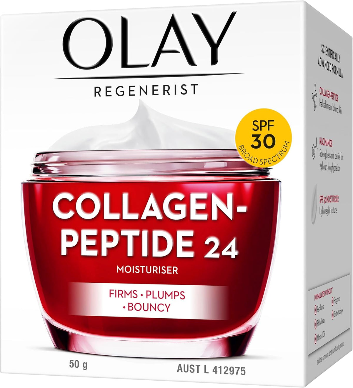 Olay Regenerist Collagen Peptide24 SPF 30 Moisturiser, 50 g