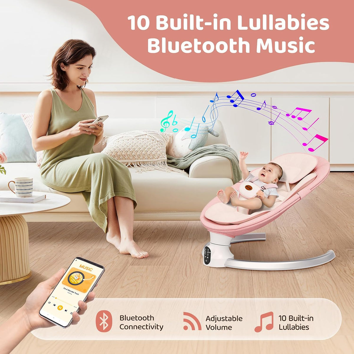 Baby Swing for Infants - Electric Baby Rocker with Exclusive App function-USA Product