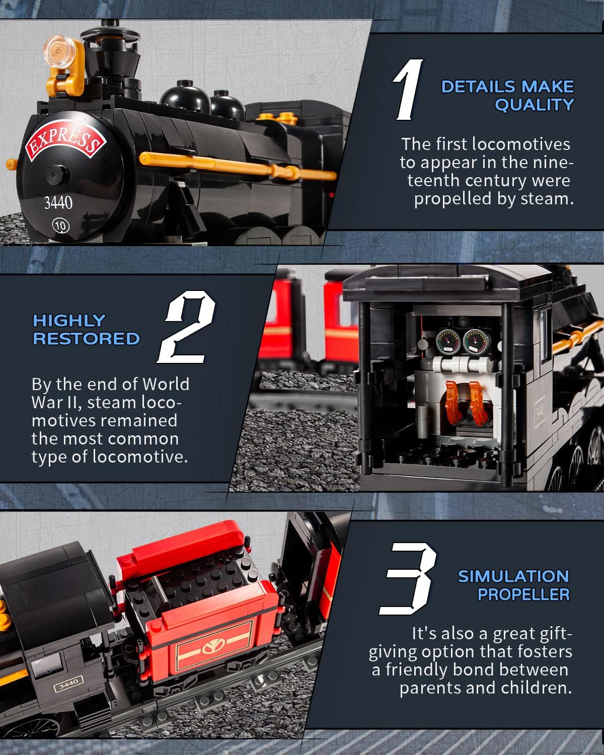 dOvOb GWR Classic Steam Train Building Kit with Train Track, Collectible Steam Locomotive Engineering Toys Set for Kids and Adult (789 PCS)