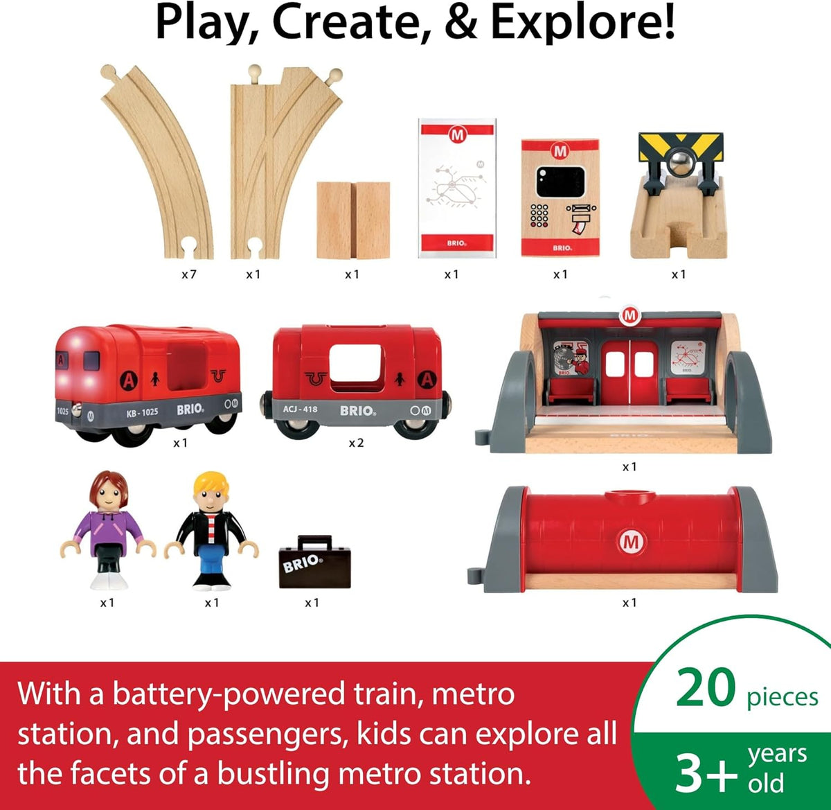 BRIO - Metro Railway Set 20 Pieces