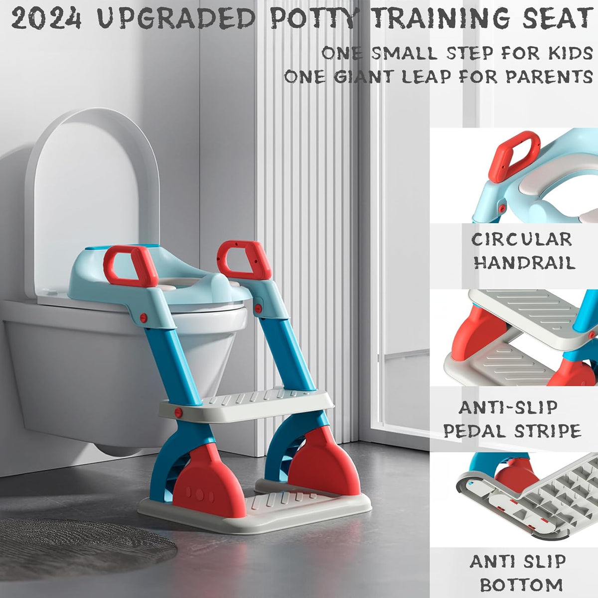 Potty Training Seat with Step Stool Ladder,Anti-Slip Pads Ladder