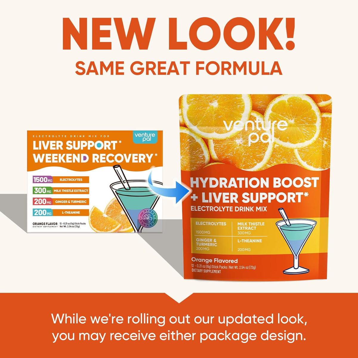 Venture Pal Hydration Packets + Liver Support- Liquid Daily IV Electrolyte Powder Packets with 7 Electrolytes & 5 Vitamins, Milk Thistle + L-Theanine | Sugar-Free | Keto Friendly | Vegan, 16 Sticks