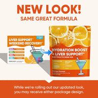 Venture Pal Hydration Packets + Liver Support- Liquid Daily IV Electrolyte Powder Packets with 7 Electrolytes & 5 Vitamins, Milk Thistle + L-Theanine | Sugar-Free | Keto Friendly | Vegan, 16 Sticks