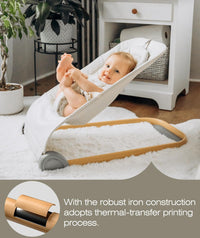 Baby Bouncer, Portable Bouncer Seat for Babies, Portable Bedside Bassinet with Wheels, 7 Height Adjustable Baby Bassinet for Infants, Beige