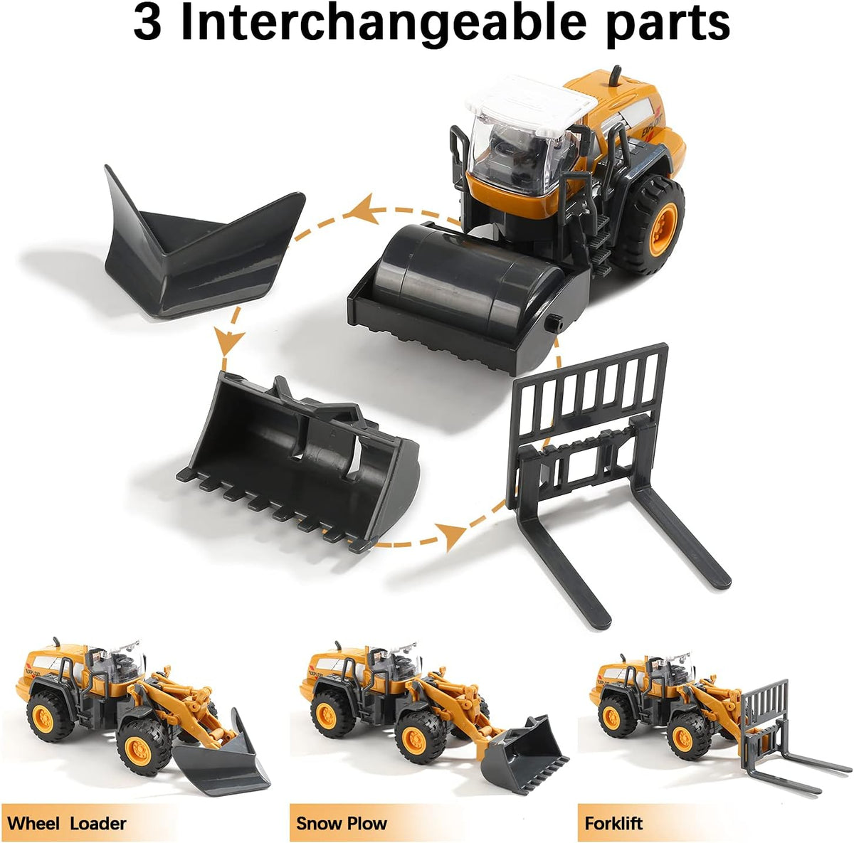 CUTE STONE Construction Vehicles Playset with Playmat