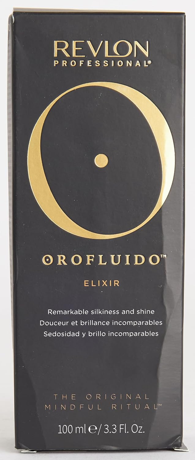 REVLON PROFESSIONAL Orofluido Argan Oil Elixir, 100 ml, Nourishing Leave in Hair Care with Argan Oil, Smoothing Hair Oil for Smooth, Shiny Hair, with Anti Frizz, Vegan