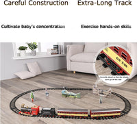 Classic Electric Model Train Set with Headlight Smoke Realistic Sounds Toy Train