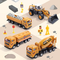 CUTE STONE Construction Vehicles Playset with Playmat