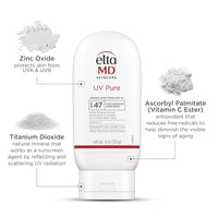 EltaMD UV Pure Face and Body Sunscreen, SPF 47 Mineral Sunscreen for Kids and Adults, Water Resistant Up to 80 Minutes, Oil Free Zinc Oxide Formula