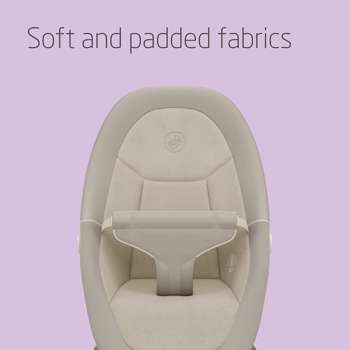 Maxi-Cosi Dove, Baby Bouncer, 0-3 Years, 0-15 kg, Lightweight Baby Bouncer, Foldable, Portable, Natural Bouncing, 3 Recline Positions, Eco Care 100% Recycled Fabrics, Elegance Beige