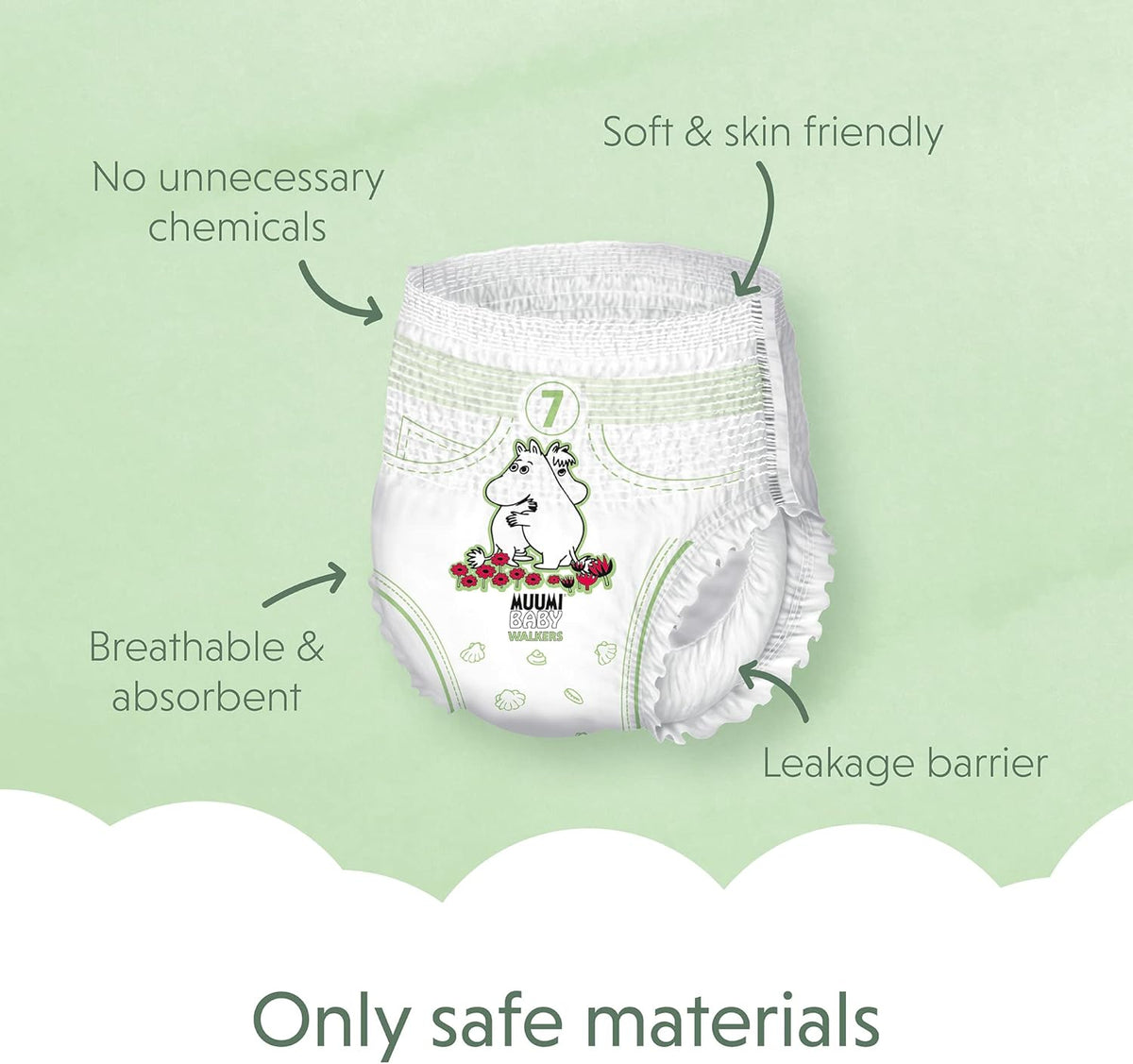 Muumi Baby Nappy Pants Pack of 34, Size 7 X-Large 16-26 kg