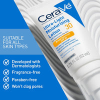CeraVe Ultra-Light Moisturizing Lotion With SPF 30, Daily Face Moisturizer with SPF