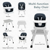 INFANS 8 in 1 Baby High Chair, Convertible Highchair for Babies and Toddlers (Black)