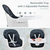 INFANS 8 in 1 Baby High Chair, Convertible Highchair for Babies and Toddlers (Black)