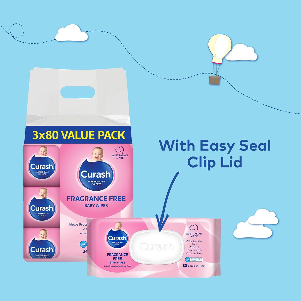 Curash Fragrance Free Baby Wipes -640 Wipes