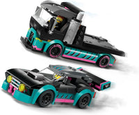 LEGO City Race Car and Car Carrier Truck Toy for 6+ Year Old Boys & Girls