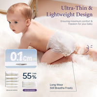 DRYPER Baby Nappies - Size 1 (3-5kg / 6-11lbs), 1 Pack (10 Nappies), Pure Natural Cotton