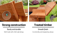 Keezi Kids Sandpit, Wooden Water Table Sand Pit Play Toys Sandcastle Garden Patio