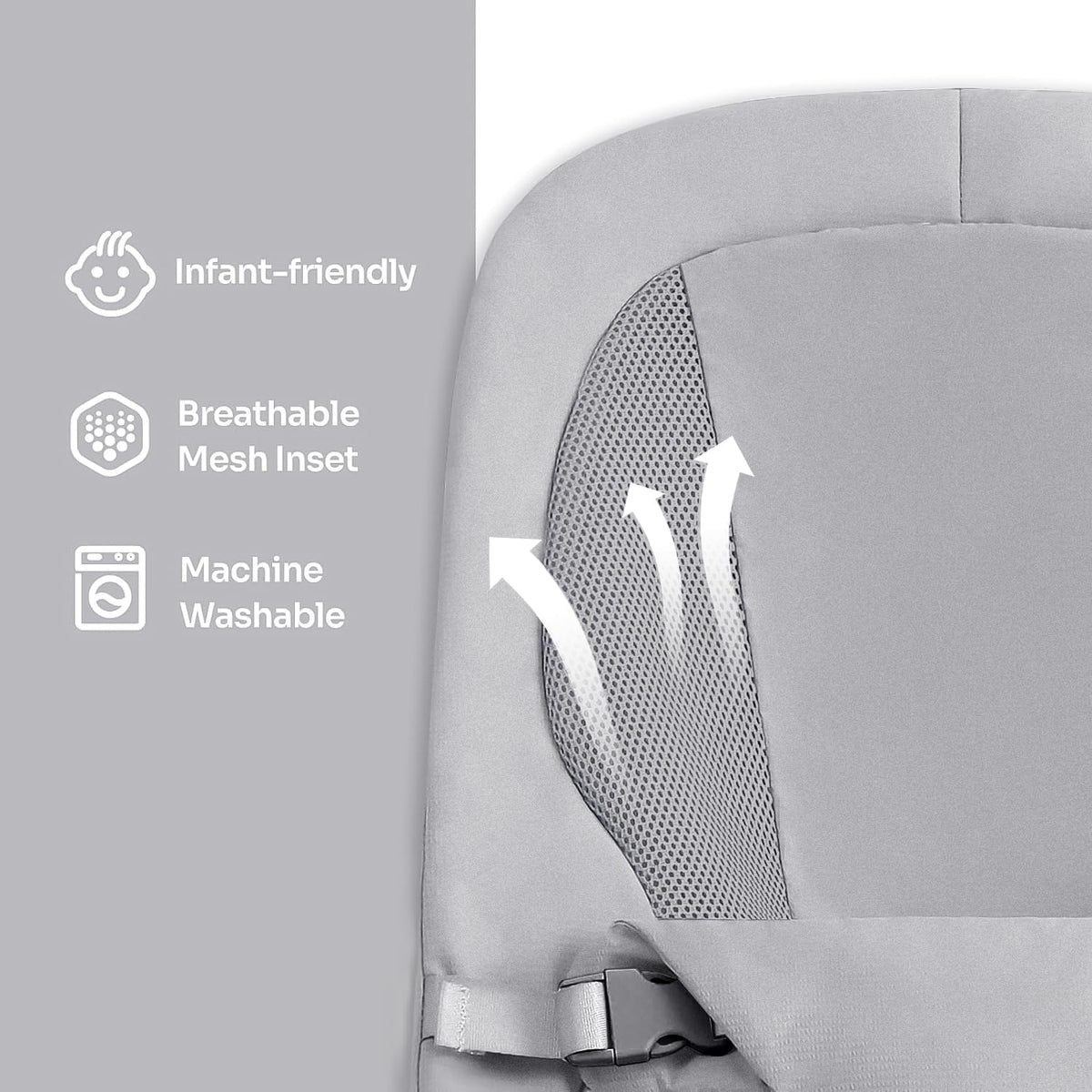 Baby Bouncer Baby Swing for Infants, Baby Rocker and Bouncers with 3 Recline Positions, Sturdy Base, Portable Baby Lounger Seat