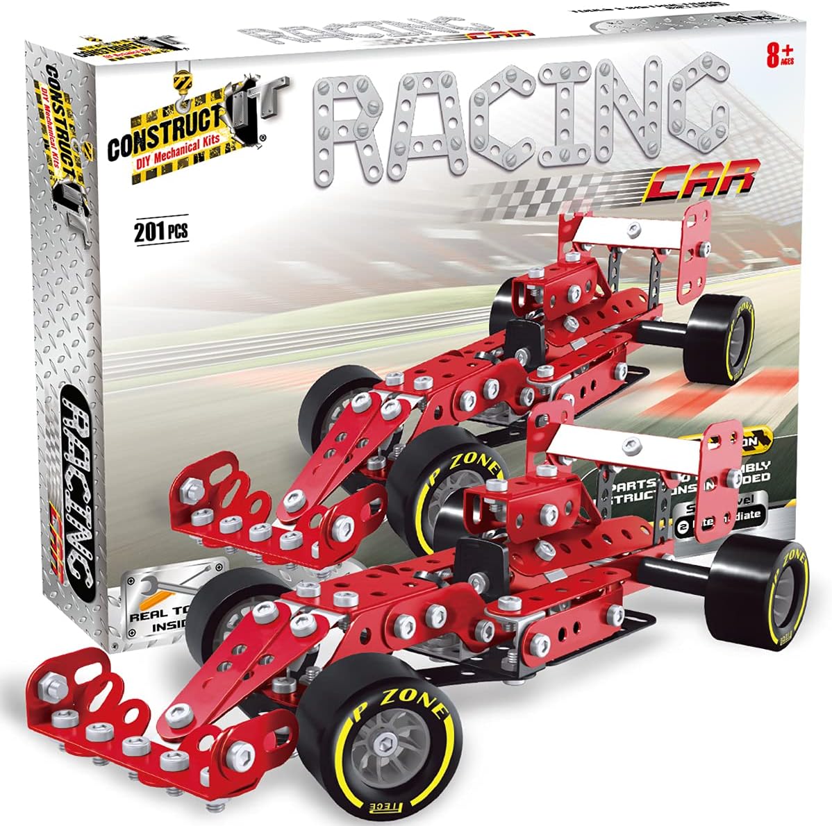 Construct IT Red Racing Car - 201-Piece Construction Kit ,Ages 8+