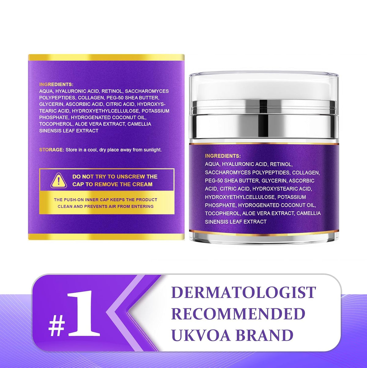 Neck Firming Cream, Anti-Aging Face Moisturizer for Women with Retinol, Collagen & Hyaluronic Acid, Tighten and Lift Neck Cream 1.7 Fl Oz