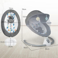 GYMAX Electric Baby Rocker, Toddler Automatic Bouncer 5 Swinging Amplitudes, Remote Control and Timing Function, Portable Newborn Rocking Chair (Gray)