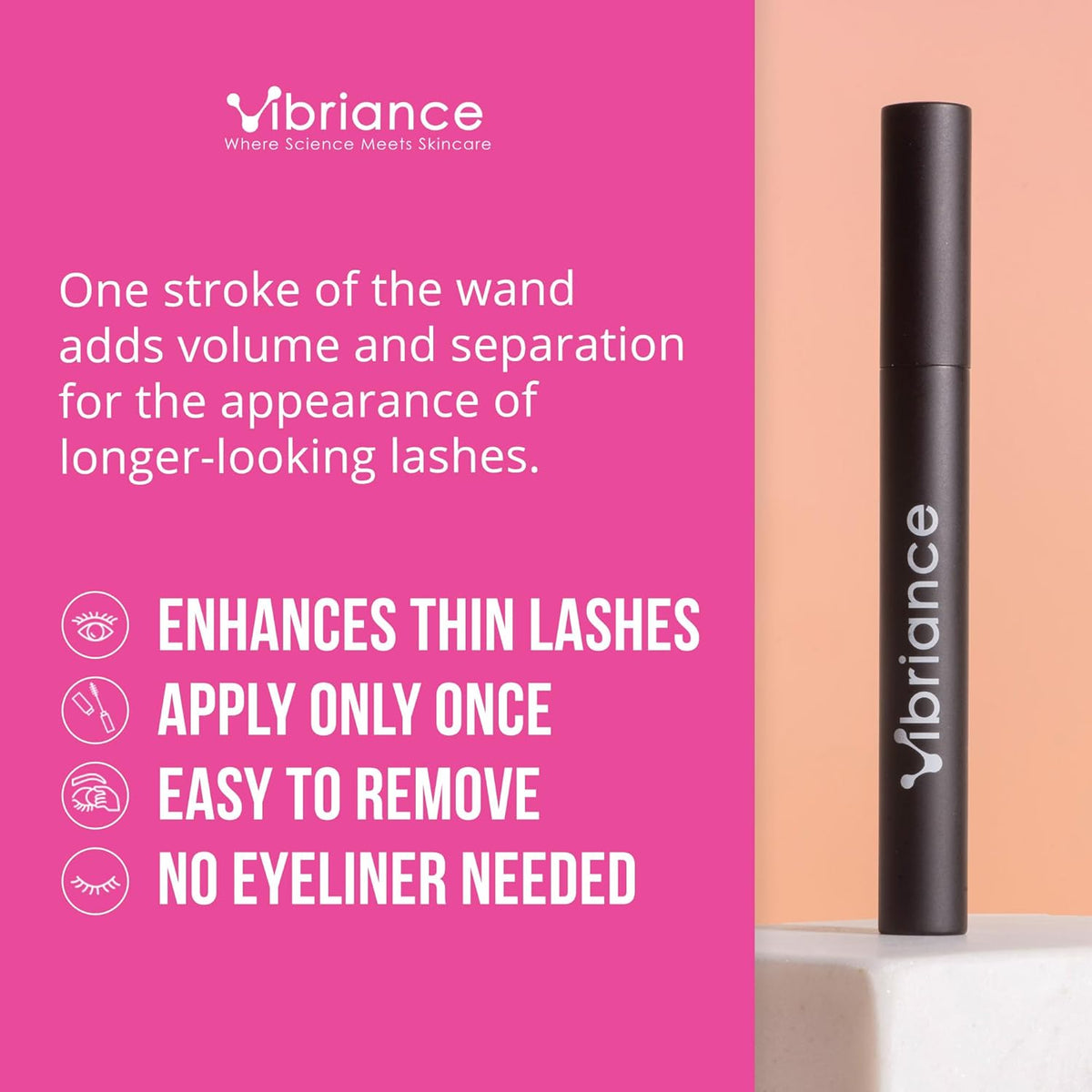Vibriance Volumizing Tubing Mascara, Soft Black - Hypoallergenic, USA Made - Moisturizing, Lifting, Long-Lasting - Special Tube Formula for 50+
