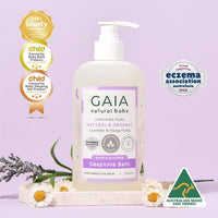 GAIA Natural Baby Sleeptime Wash | Certified Natural | Suitable for Newborns | Sensitive Skin formula | organic Lavender | organic Chamomile | Soap & SLS Free | Perfume Free | Australian Made - 500mL