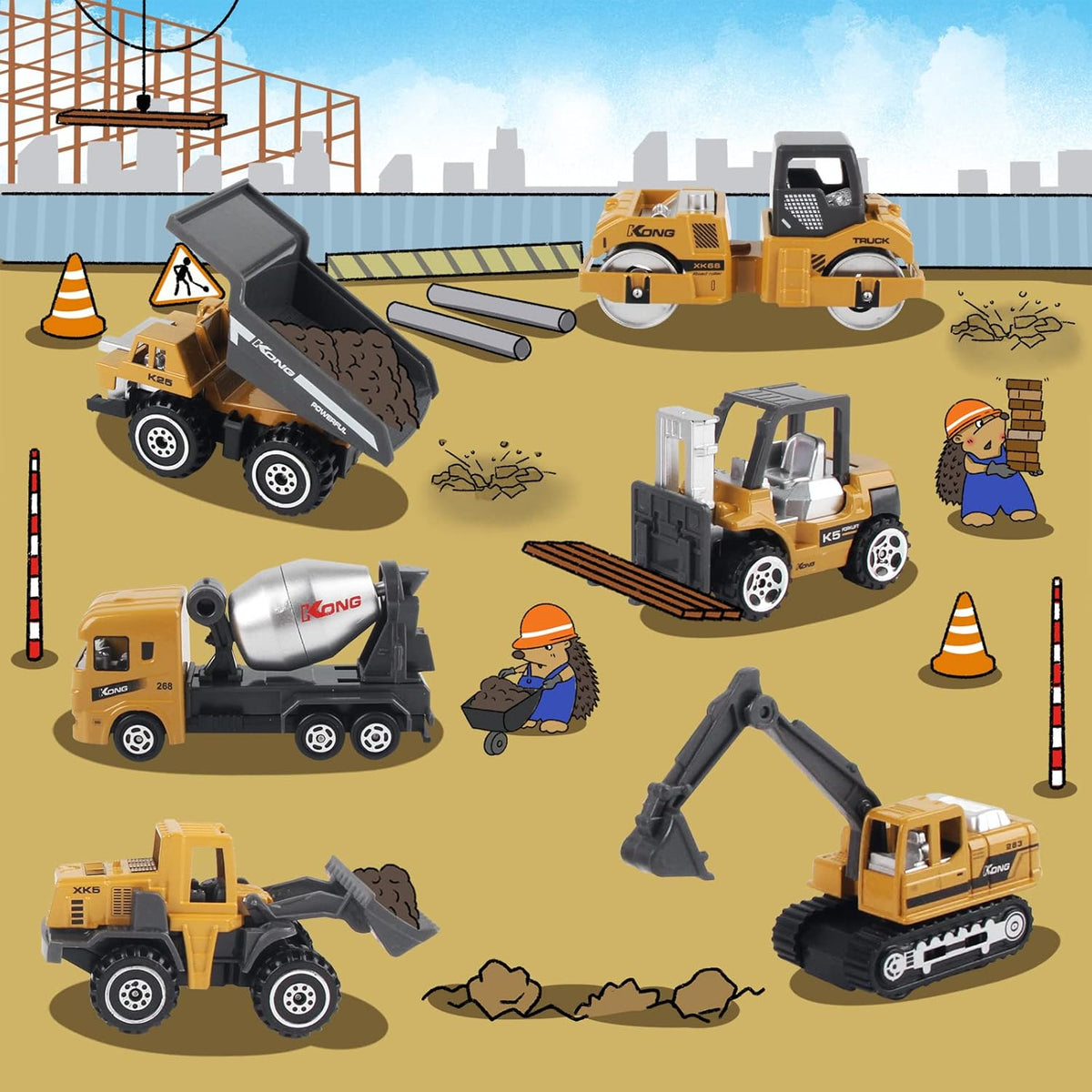 Construction Cars Toys Diecast Engineering Vehicle Toy Set Alloy Metal Car Toys Set